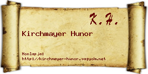 Kirchmayer Hunor névjegykártya